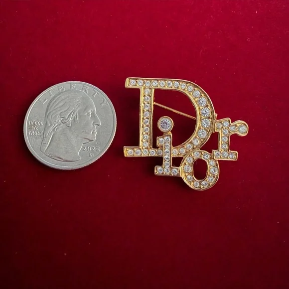 J149 Vintage Dior Rhinestone Brooch - Picture 2 of 3